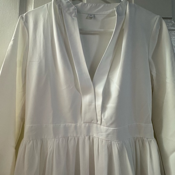 Vintage Style Plain White V-Neck Maxi Dress , NWOT - Picture 5 of 10